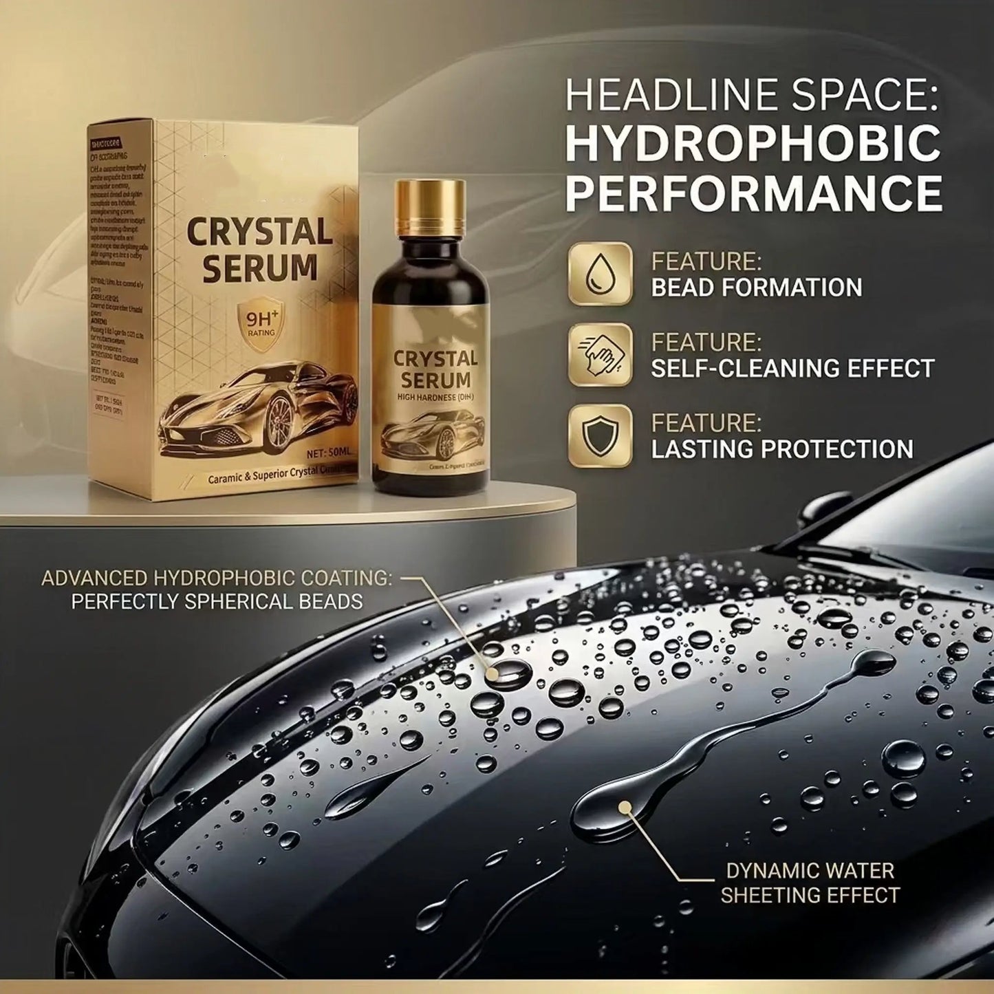 💎Crystal Serum – 9h Professional Ceramic Coating For Car Paint, Gloss & Protection